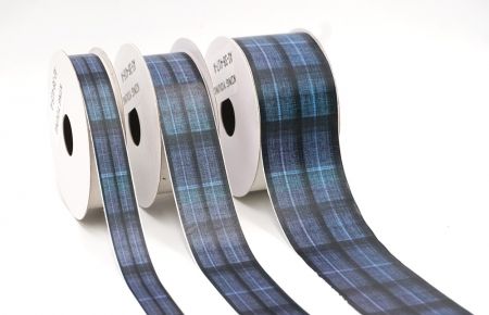 Elegantes Marineblau und Türkis Karoband_AI